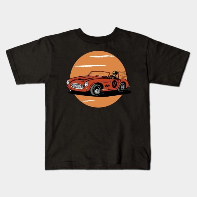 Retro car.Vintage car Kids T-Shirt by FullOnNostalgia